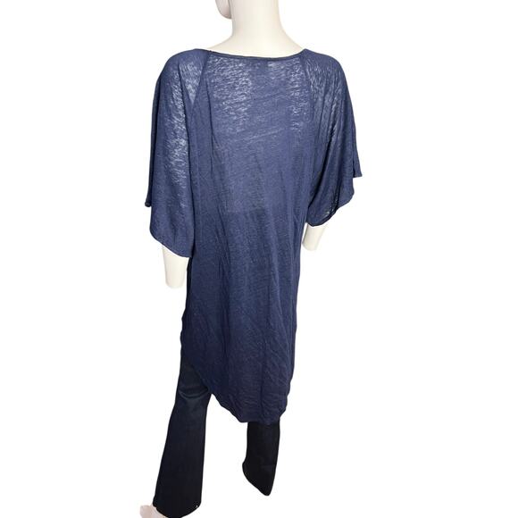 Calypso St. Barth Navy Knit Linen Tunic Dress Coverup Size Small - Picture 2 of 5